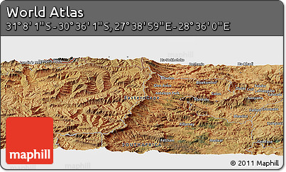 Satellite Panoramic Map of the Area around 30° 52' 1" S, 28° 7' 30" E