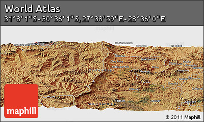 Satellite Panoramic Map of the Area around 30° 52' 1" S, 28° 7' 30" E