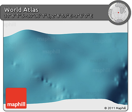 Satellite 3D Map of the Area around 30° 52' 1" S, 2° 37' 30" E