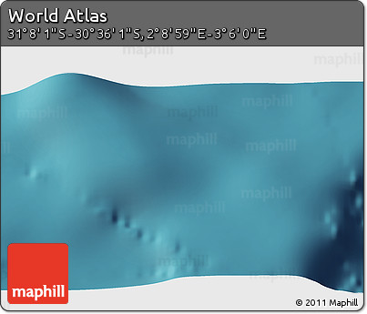 Satellite 3D Map of the Area around 30° 52' 1" S, 2° 37' 30" E