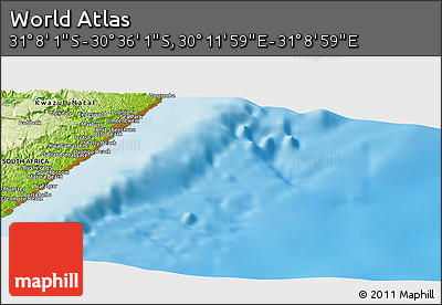Physical Panoramic Map of the Area around 30° 52' 1" S, 30° 40' 29" E