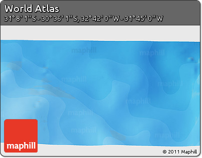 Political 3D Map of the Area around 30° 52' 1" S, 32° 13' 30" W