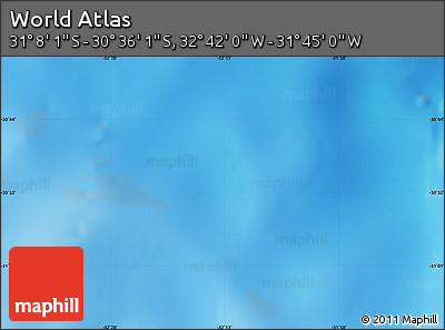 Physical Map of the Area around 30° 52' 1" S, 32° 13' 30" W