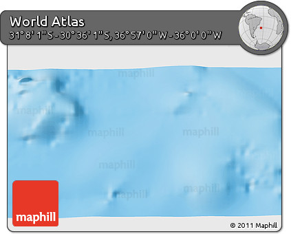 Physical 3D Map of the Area around 30° 52' 1" S, 36° 28' 30" W