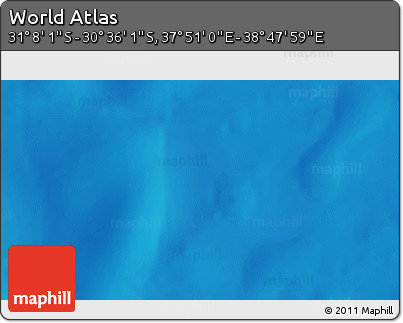 Physical 3D Map of the Area around 30° 52' 1" S, 38° 19' 30" E