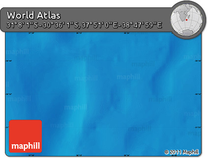 Physical Map of the Area around 30° 52' 1" S, 38° 19' 30" E
