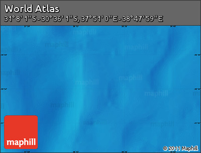 Physical Map of the Area around 30° 52' 1" S, 38° 19' 30" E