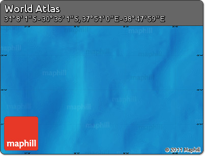 Physical Map of the Area around 30° 52' 1" S, 38° 19' 30" E