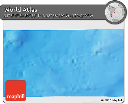 Political 3D Map of the Area around 30° 52' 1" S, 38° 10' 29" W