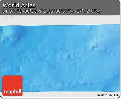 Political 3D Map of the Area around 30° 52' 1" S, 38° 10' 29" W
