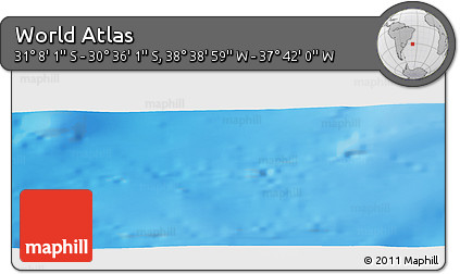 Shaded Relief Panoramic Map of the Area around 30° 52' 1" S, 38° 10' 29" W