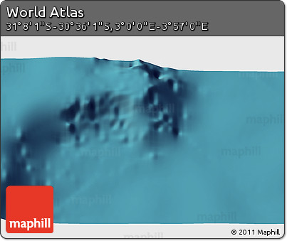 Satellite 3D Map of the Area around 30° 52' 1" S, 3° 28' 30" E