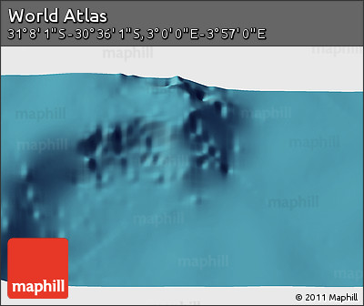 Satellite 3D Map of the Area around 30° 52' 1" S, 3° 28' 30" E