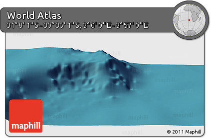 Satellite Panoramic Map of the Area around 30° 52' 1" S, 3° 28' 30" E