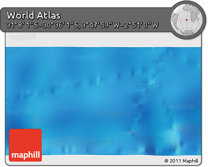 Physical 3D Map of the Area around 30° 52' 1" S, 3° 19' 30" W