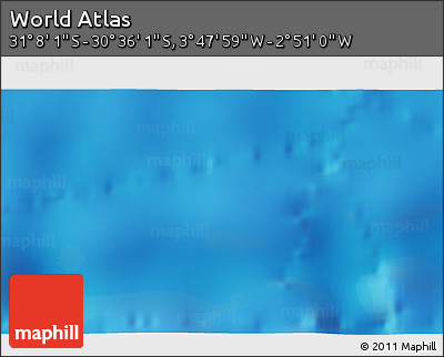 Physical 3D Map of the Area around 30° 52' 1" S, 3° 19' 30" W