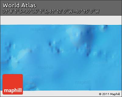 Physical 3D Map of the Area around 30° 52' 1" S, 40° 43' 30" W