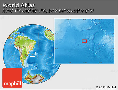 Physical Location Map of the Area around 30° 52' 1" S, 41° 34' 30" W