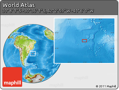 Physical Location Map of the Area around 30° 52' 1" S, 41° 34' 30" W