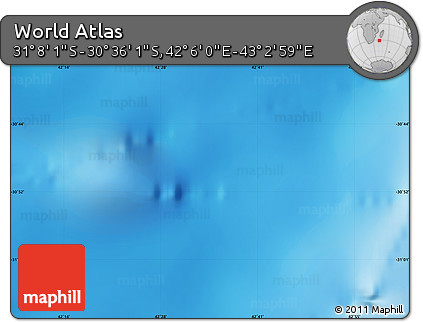 Physical Map of the Area around 30° 52' 1" S, 42° 34' 30" E