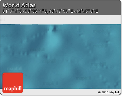 Satellite 3D Map of the Area around 30° 52' 1" S, 44° 16' 29" E