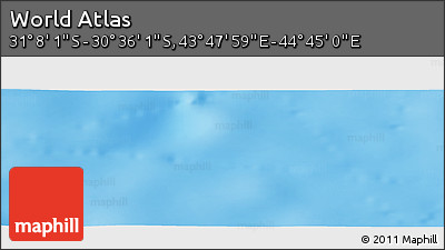 Physical Panoramic Map of the Area around 30° 52' 1" S, 44° 16' 29" E