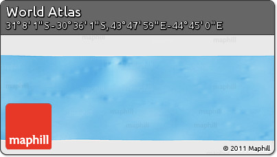Physical Panoramic Map of the Area around 30° 52' 1" S, 44° 16' 29" E