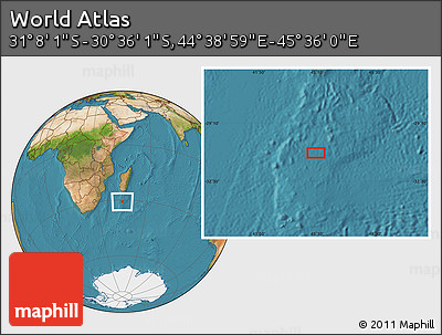 Satellite Location Map of the Area around 30° 52' 1" S, 45° 7' 30" E