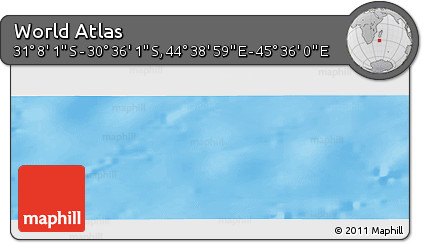 Physical Panoramic Map of the Area around 30° 52' 1" S, 45° 7' 30" E