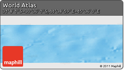 Physical Panoramic Map of the Area around 30° 52' 1" S, 45° 7' 30" E