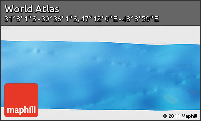 Physical Panoramic Map of the Area around 30° 52' 1" S, 47° 40' 29" E