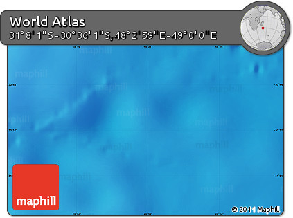Physical Map of the Area around 30° 52' 1" S, 48° 31' 29" E