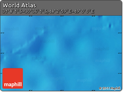 Physical Map of the Area around 30° 52' 1" S, 48° 31' 29" E