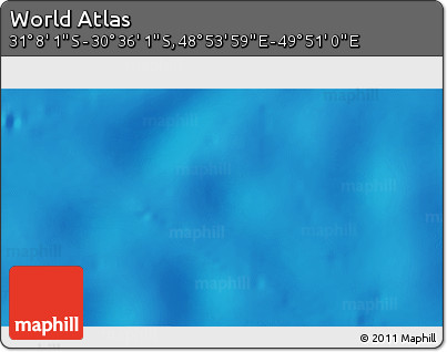 Physical 3D Map of the Area around 30° 52' 1" S, 49° 22' 30" E