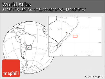Blank Location Map of the Area around 30° 52' 1" S, 49° 13' 30" W