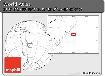 Blank Location Map of the Area around 30° 52' 1" S, 49° 13' 30" W