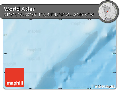 Physical Map of the Area around 30° 52' 1" S, 49° 13' 30" W