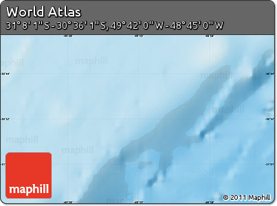 Physical Map of the Area around 30° 52' 1" S, 49° 13' 30" W