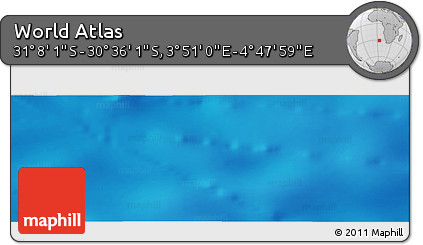 Physical Panoramic Map of the Area around 30° 52' 1" S, 4° 19' 30" E