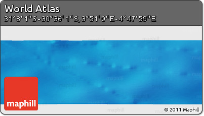 Physical Panoramic Map of the Area around 30° 52' 1" S, 4° 19' 30" E