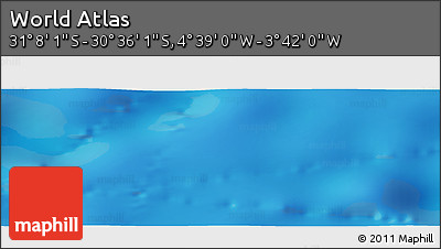 Physical Panoramic Map of the Area around 30° 52' 1" S, 4° 10' 30" W