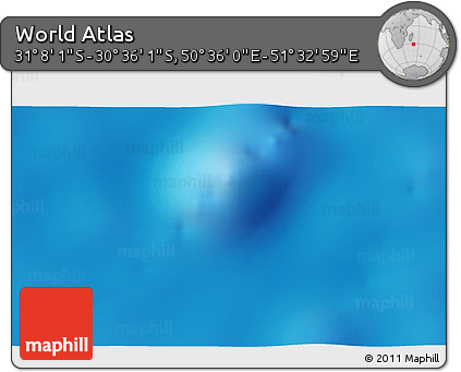 Physical 3D Map of the Area around 30° 52' 1" S, 51° 4' 30" E