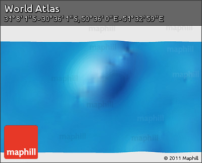 Physical 3D Map of the Area around 30° 52' 1" S, 51° 4' 30" E