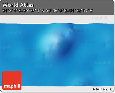 Physical 3D Map of the Area around 30° 52' 1" S, 51° 4' 30" E