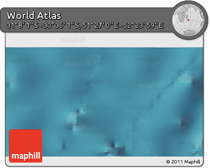 Satellite 3D Map of the Area around 30° 52' 1" S, 51° 55' 29" E
