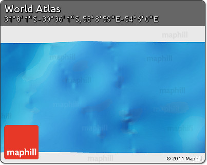 Physical 3D Map of the Area around 30° 52' 1" S, 53° 37' 30" E