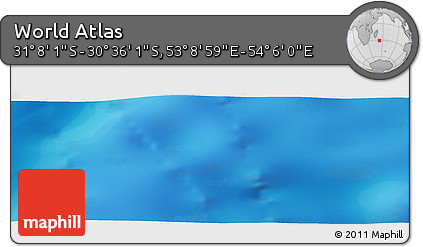 Physical Panoramic Map of the Area around 30° 52' 1" S, 53° 37' 30" E