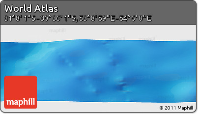 Physical Panoramic Map of the Area around 30° 52' 1" S, 53° 37' 30" E