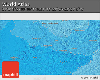 Political 3D Map of the Area around 30° 52' 1" S, 54° 19' 30" W