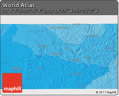 Political 3D Map of the Area around 30° 52' 1" S, 54° 19' 30" W